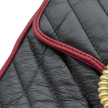 グッチ GUCCI GGマーモント ミニトップハンドル 583571 ブラック×レッド レザー 2WAYバッグ ゴールド金具 赤 黒 ショルダー