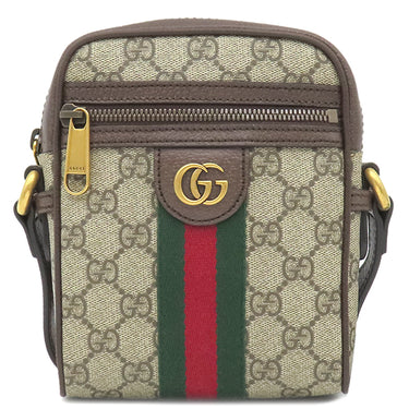 グッチ GUCCI オフィディア ミニ メッセンジャー 598127 96IWT 8745 ベージュ×エボニー GGスプリームキャンバス ショルダーバッグ マットゴールド金具 GG ウェブ ストライプ
