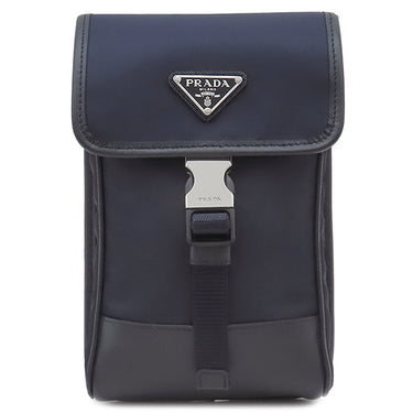 プラダ PRADA Re-Nylon レザー スマホケース 2ZH109 ブルー ナイロン テスート サフィアーノ ショルダーバッグ シルバー金具 紺 携帯 フォンケース
