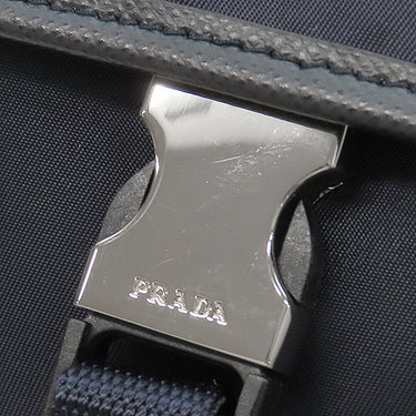 プラダ PRADA Re-Nylon レザー スマホケース 2ZH109 ブルー ナイロン テスート サフィアーノ ショルダーバッグ シルバー金具 紺 携帯 フォンケース