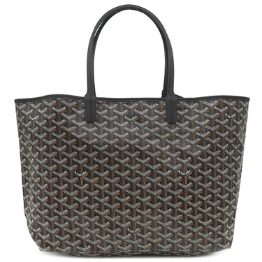 ゴヤール GOYARD サンルイPM AMALOUISPM01 ブラック PVCコーティングキャンバス ゴヤールディンキャンバス シュヴロッシュカーフスキン トートバッグ SAC SAINT LOUIS PM ヘリンボーン 黒 リバーシブル