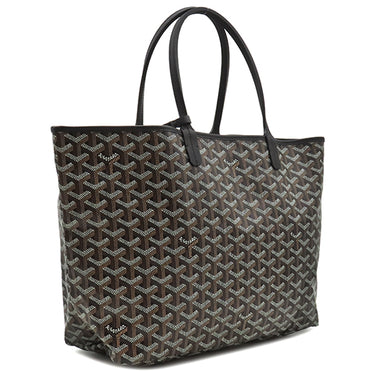 ゴヤール GOYARD サンルイPM AMALOUISPM01 ブラック PVCコーティングキャンバス ゴヤールディンキャンバス シュヴロッシュカーフスキン トートバッグ SAC SAINT LOUIS PM ヘリンボーン 黒 リバーシブル