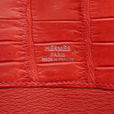 エルメス HERMES ケリーカット ブーケンビリア ポロサスマット ハンドバッグ シルバー金具 赤 クロコ