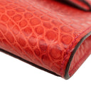 エルメス HERMES ケリーカット ブーケンビリア ポロサスマット ハンドバッグ シルバー金具 赤 クロコ