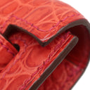 エルメス HERMES ケリーカット ブーケンビリア ポロサスマット ハンドバッグ シルバー金具 赤 クロコ