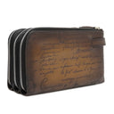 ベルルッティ BERLUTI ティリワ ジップポーチ 235755 ブラウン カーフ ヴェネチアカーフレザー クラッチバッグ シルバー金具 茶 セカンドバッグ カリグラフィ スリーインワン