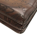 ベルルッティ BERLUTI ティリワ ジップポーチ 235755 ブラウン カーフ ヴェネチアカーフレザー クラッチバッグ シルバー金具 茶 セカンドバッグ カリグラフィ スリーインワン