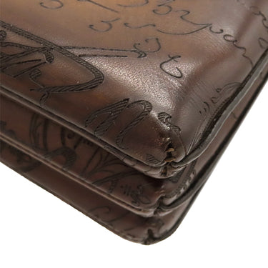 ベルルッティ BERLUTI ティリワ ジップポーチ 235755 ブラウン カーフ ヴェネチアカーフレザー クラッチバッグ シルバー金具 茶 セカンドバッグ カリグラフィ スリーインワン