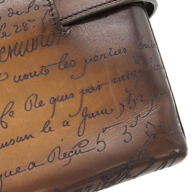 ベルルッティ BERLUTI ティリワ ジップポーチ 235755 ブラウン カーフ ヴェネチアカーフレザー クラッチバッグ シルバー金具 茶 セカンドバッグ カリグラフィ スリーインワン