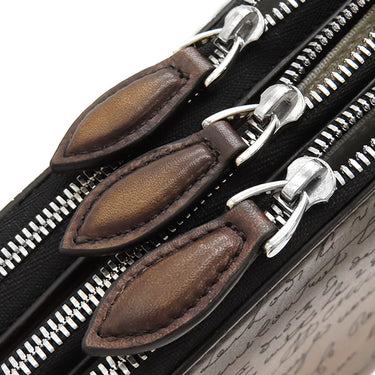 ベルルッティ BERLUTI ティリワ ジップポーチ 235755 ブラウン カーフ ヴェネチアカーフレザー クラッチバッグ シルバー金具 茶 セカンドバッグ カリグラフィ スリーインワン