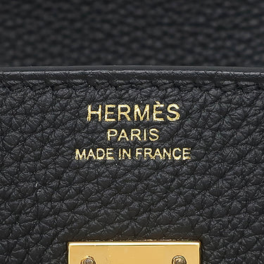 エルメス HERMES バーキン25 ブラック トゴ ハンドバッグ ゴールド金具 黒