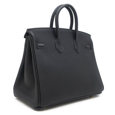 エルメス HERMES バーキン25 ブラック トゴ ハンドバッグ ゴールド金具 黒