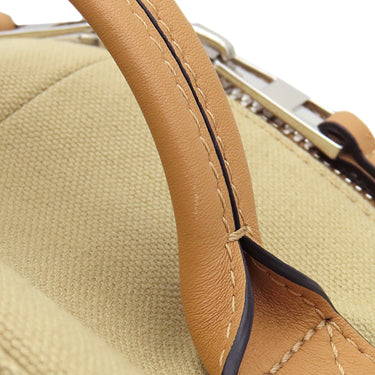 ロエベ LOEWE ロゴ バックパック B314278X013968 ベージュ系 キャンバス レザー リュック・デイパック シルバー金具