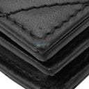 グッチ GUCCI ダブルG カードケース ウォレット 466492 ブラック レザー シェブロンキルティングナッパレザー 二つ折り財布 ゴールド金具 黒 GG