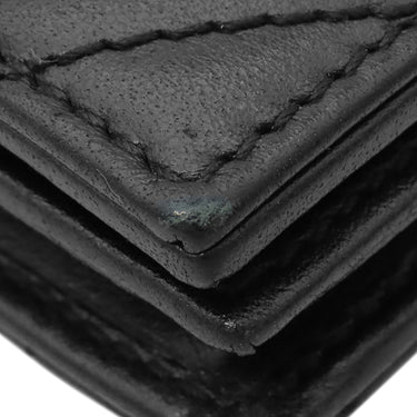 グッチ GUCCI ダブルG カードケース ウォレット 466492 ブラック レザー シェブロンキルティングナッパレザー 二つ折り財布 ゴールド金具 黒 GG