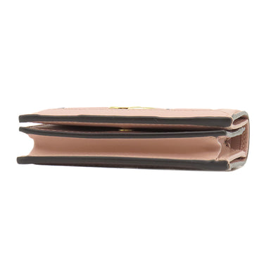 グッチ GUCCI GG マトラッセ カードケース ウォレット 723786 ピンクベージュ レザー 二つ折り財布 ゴールド金具 コンパクトウォレット