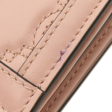 グッチ GUCCI GG マトラッセ カードケース ウォレット 723786 ピンクベージュ レザー 二つ折り財布 ゴールド金具 コンパクトウォレット