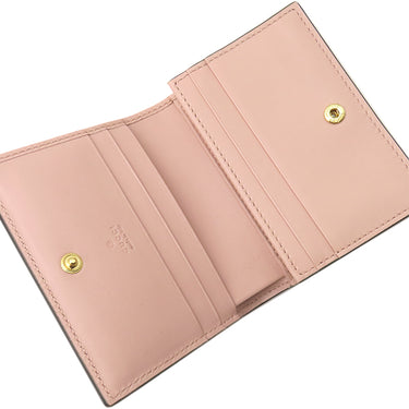 グッチ GUCCI GG マトラッセ カードケース ウォレット 723786 ピンクベージュ レザー 二つ折り財布 ゴールド金具 コンパクトウォレット