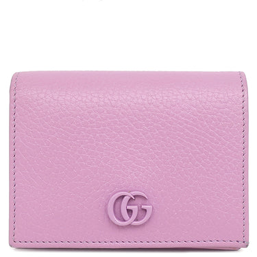 グッチ GUCCI ダブルＧ カードケース ウォレット 456126 パープル レザー 二つ折り財布 シルバー金具 プチマーモント コンパクト