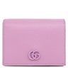 グッチ GUCCI ダブルＧ カードケース ウォレット 456126 パープル レザー 二つ折り財布 シルバー金具 プチマーモント コンパクト