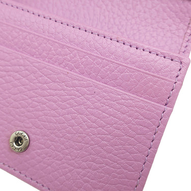 グッチ GUCCI ダブルＧ カードケース ウォレット 456126 パープル レザー 二つ折り財布 シルバー金具 プチマーモント コンパクト