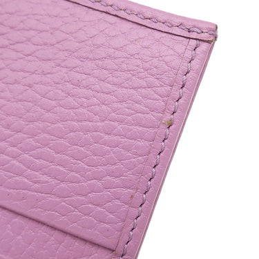 グッチ GUCCI ダブルＧ カードケース ウォレット 456126 パープル レザー 二つ折り財布 シルバー金具 プチマーモント コンパクト
