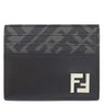 フェンディ FENDI FF スクエア カードホルダー 7M0164 ブラック レザー カードケース シルバー金具 黒 FF 名刺入れ