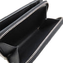 サンローラン SAINT LAURENT コンパクト ジップアラウンド ウォレット 403723 ブラック レザー 二つ折り財布 シルバー金具 黒 Vステッチ