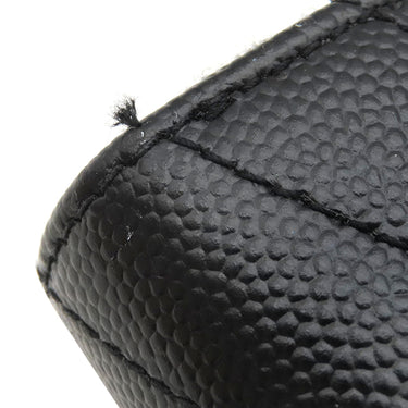 サンローラン SAINT LAURENT コンパクト ジップアラウンド ウォレット 403723 ブラック レザー 二つ折り財布 シルバー金具 黒 Vステッチ