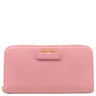 ミュウミュウ MIU MIU リボン付き ラウンドファスナー ウォレット ピンク×イエロー レザー 長財布 ゴールド金具 バイカラー