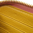 ミュウミュウ MIU MIU リボン付き ラウンドファスナー ウォレット ピンク×イエロー レザー 長財布 ゴールド金具 バイカラー