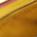 ミュウミュウ MIU MIU リボン付き ラウンドファスナー ウォレット ピンク×イエロー レザー 長財布 ゴールド金具 バイカラー