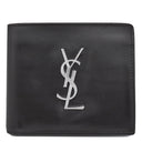 サンローラン SAINT LAURENT モノグラム ウォレット 453276 ブラック レザー 二つ折り財布 シルバー金具 黒 札入れ
