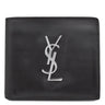 サンローラン SAINT LAURENT モノグラム ウォレット 453276 ブラック レザー 二つ折り財布 シルバー金具 黒 札入れ