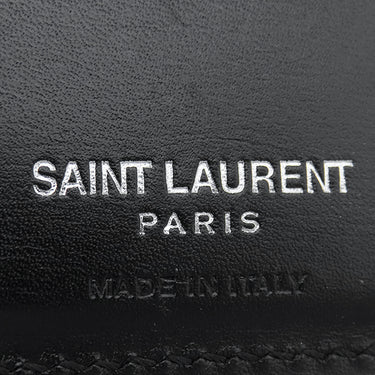サンローラン SAINT LAURENT モノグラム ウォレット 453276 ブラック レザー 二つ折り財布 シルバー金具 黒 札入れ