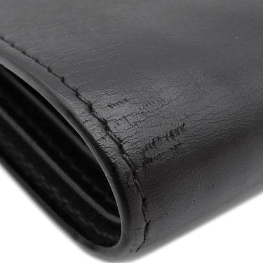 サンローラン SAINT LAURENT モノグラム ウォレット 453276 ブラック レザー 二つ折り財布 シルバー金具 黒 札入れ