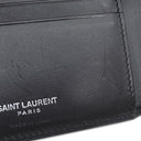サンローラン SAINT LAURENT モノグラム ウォレット 453276 ブラック レザー 二つ折り財布 シルバー金具 黒 札入れ