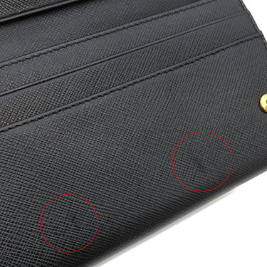 プラダ PRADA リボン フラップ ウォレット 1MH132 NERO レザー サフィアーノレザー 長財布 ゴールド金具 黒 SAFFIANO FIOCCO