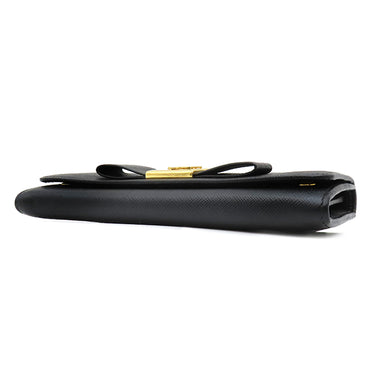 プラダ PRADA リボン フラップ ウォレット 1MH132 NERO レザー サフィアーノレザー 長財布 ゴールド金具 黒 SAFFIANO FIOCCO