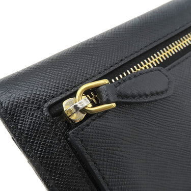 プラダ PRADA リボン フラップ ウォレット 1MH132 NERO レザー サフィアーノレザー 長財布 ゴールド金具 黒 SAFFIANO FIOCCO