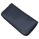 プラダ PRADA ロゴ ラウンドファスナー ネイビー レザー サフィアーノレザー 長財布 シルバー金具 紺 水色 バイカラー