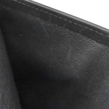 サンローラン SAINT LAURENT モノグラム ロゴ ブラック レザー 二つ折り財布 シルバー金具 黒 コンパクト ウォレット