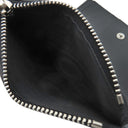 サンローラン SAINT LAURENT モノグラム ロゴ ブラック レザー 二つ折り財布 シルバー金具 黒 コンパクト ウォレット