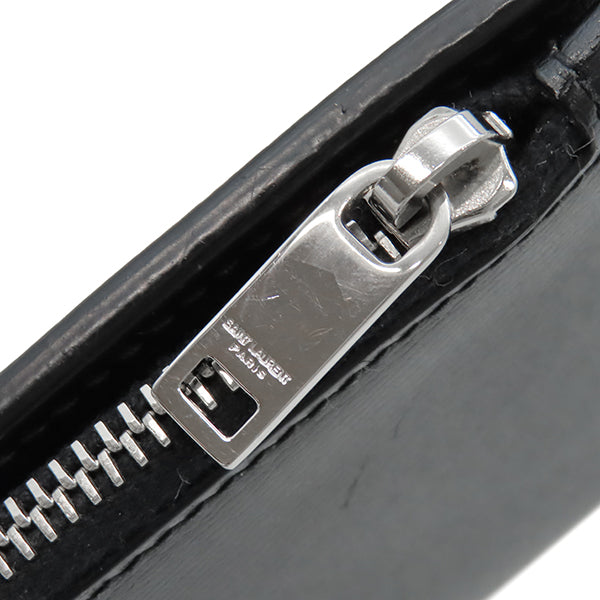 サンローラン SAINT LAURENT モノグラム ロゴ ブラック レザー 二