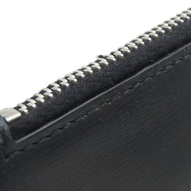 サンローラン SAINT LAURENT モノグラム ロゴ ブラック レザー 二つ折り財布 シルバー金具 黒 コンパクト ウォレット
