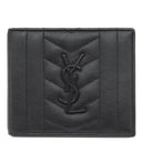 サンローラン SAINT LAURENT モノグラム ウォレット 453210 ブラック レザー 二つ折り財布 ブラック金具 黒 札入れ ステッチ