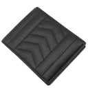サンローラン SAINT LAURENT モノグラム ウォレット 453210 ブラック レザー 二つ折り財布 ブラック金具 黒 札入れ ステッチ