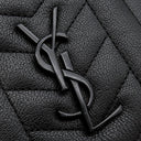 サンローラン SAINT LAURENT モノグラム ウォレット 453210 ブラック レザー 二つ折り財布 ブラック金具 黒 札入れ ステッチ