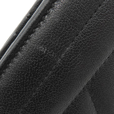 サンローラン SAINT LAURENT モノグラム ウォレット 453210 ブラック レザー 二つ折り財布 ブラック金具 黒 札入れ ステッチ