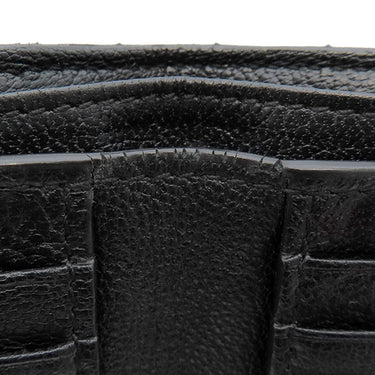 サンローラン SAINT LAURENT モノグラム ウォレット 453210 ブラック レザー 二つ折り財布 ブラック金具 黒 札入れ ステッチ